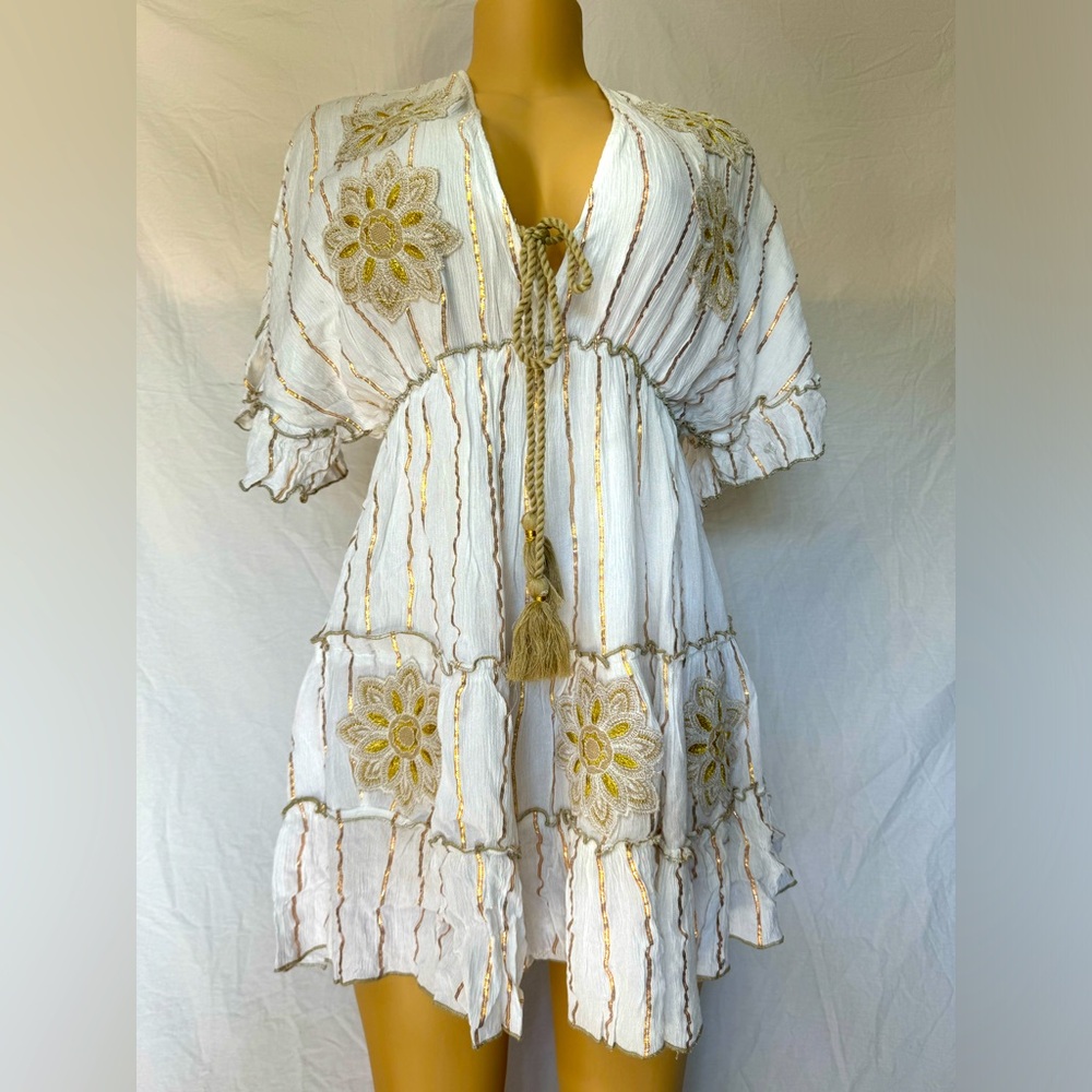 Floral Embroidered White Dress